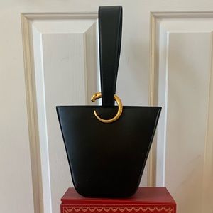 Cartier Black Leather Panthere Bucket Bag